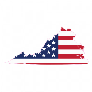 Virginia American Flag State Shaped Decal - U.S. Customer Stickers