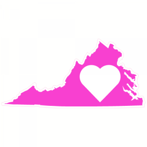 Virginia Heart State Shaped Decal - U.S. Customer Stickers