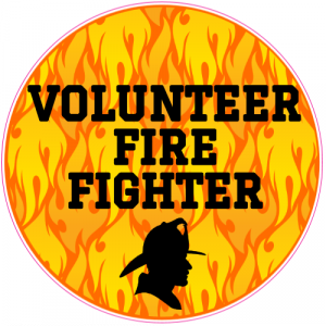 Volunteer Fire Fighter Circle Sticker - U.S. Custom Stickers