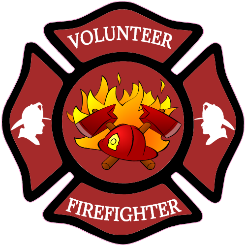 Volunteer Firefighter Badge Sticker - U.S. Custom Stickers