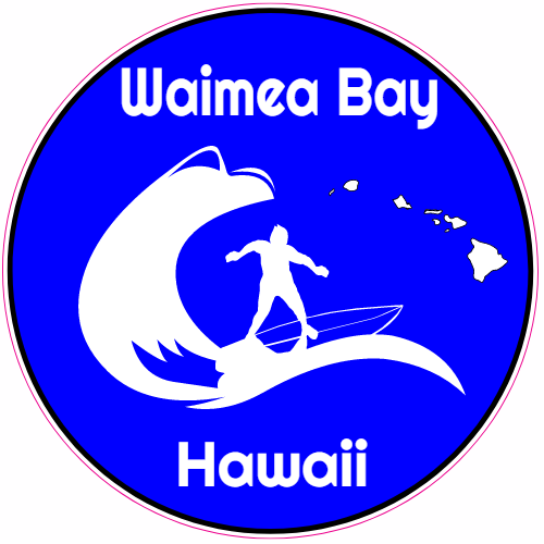 Waimea Bay Hawaii Surfing Decal - U.S. Customer Stickers