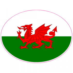 Wales Flag Oval Decal - U.S. Customer Stickers