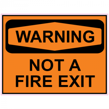 Warning Not A Fire Exit Decal - U.S. Customer Stickers