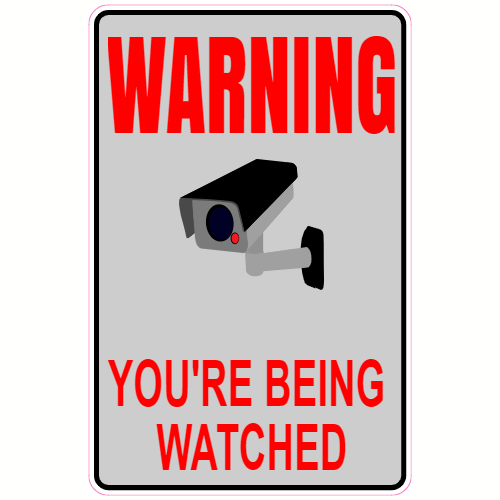 Warning You're Being Watched Camera Sticker - U.S. Custom Stickers