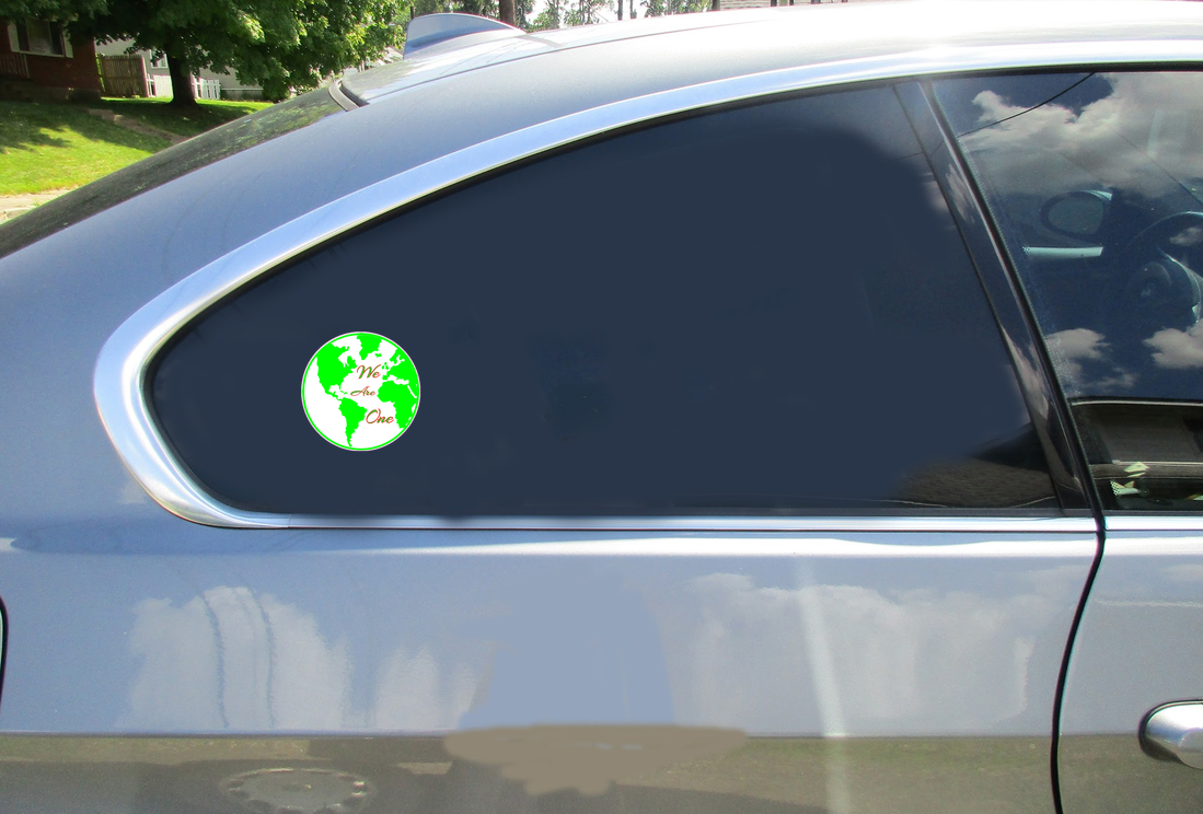 We Are One World Peace Circle Decal - Car Decals - U.S. Custom Stickers