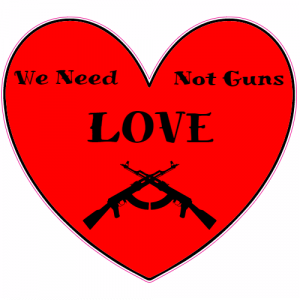 We Need Love Not Guns Heart Sticker - U.S. Custom Stickers