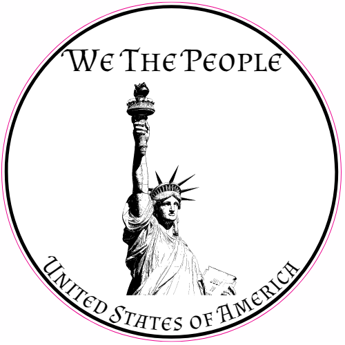 We The People Statue Of Liberty Circle Decal - U.S. Customer Stickers