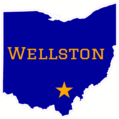Wellston Ohio State Shaped Decal - U.S. Customer Stickers