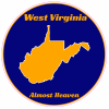 West Virginia Almost Heaven Blue Gold Circle Decal - U.S. Custom Stickers