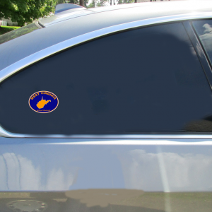 West Virginia Wild and Wonderful Navy Blue Oval Decal - Car Decals - U.S. Custom Stickers