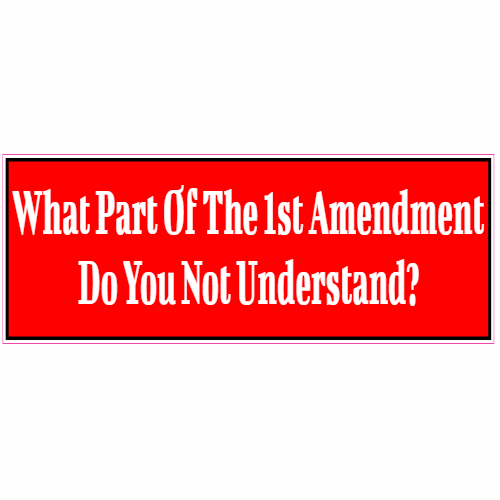 What Part Of 1st Amendment Do You Not Understand Decal - U.S. Customer Stickers
