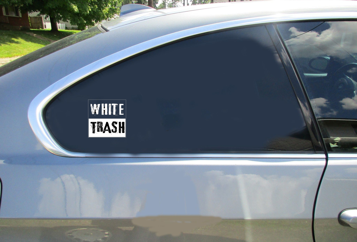 White Trash Sticker - Car Decals - U.S. Custom Stickers