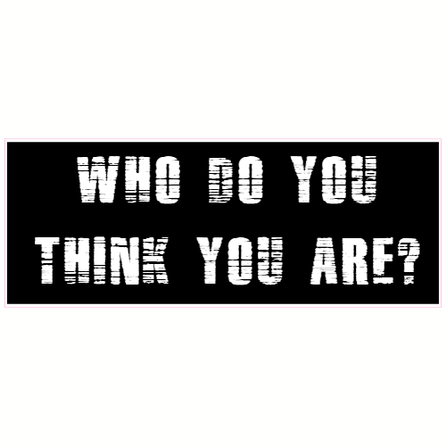 Who Do You Think You Are Decal - U.S. Customer Stickers