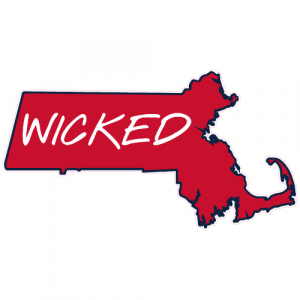 Wicked Massachusetts State Shaped Decal - U.S. Customer Stickers