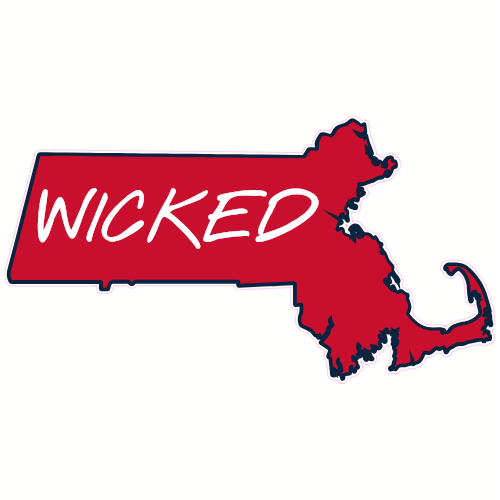 Wicked Massachusetts State Shaped Decal - U.S. Customer Stickers