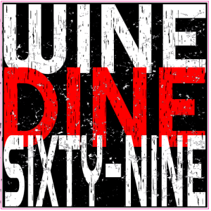 Wine Dine Sixty-Nine Distressed Sticker - U.S. Custom Stickers