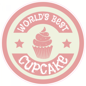 World's Best Cupcake Circle Decal - U.S. Customer Stickers