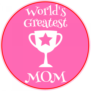 World's Greatest Mom Pink Circle Sticker - U.S. Custom Stickers
