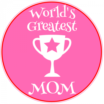 World's Greatest Mom Pink Circle Sticker - U.S. Custom Stickers