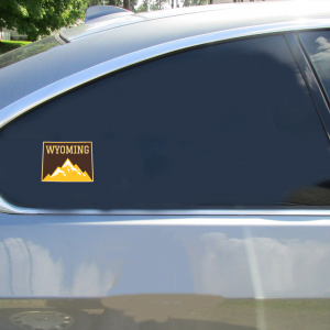 Wyoming Mountains State Shaped Sticker - Car Decals - U.S. Custom Stickers