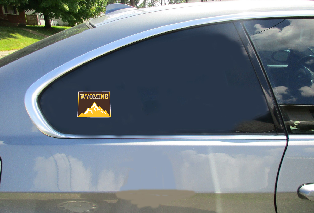 Wyoming Mountains State Shaped Sticker - Car Decals - U.S. Custom Stickers