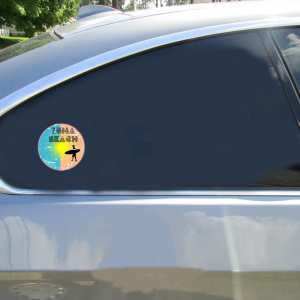Zuma Beach Surfing Circle Sticker - Car Decals - U.S. Custom Stickers