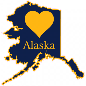 Alaska Heart State Shaped Decal - U.S. Customer Stickers