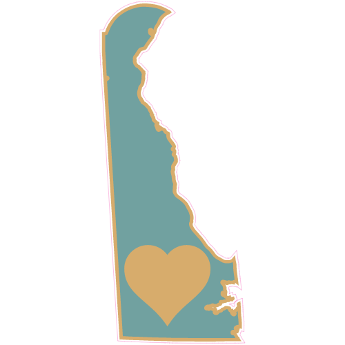 Delaware State Heart Decal - U.S. Customer Stickers