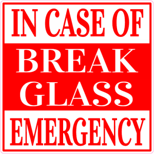 In Case Of Emergency Break Glass Decal - U.S. Customer Stickers