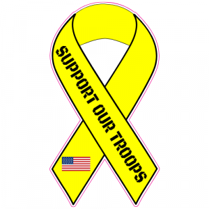 Support Our Troops Ribbon Decal - U.S. Customer Stickers