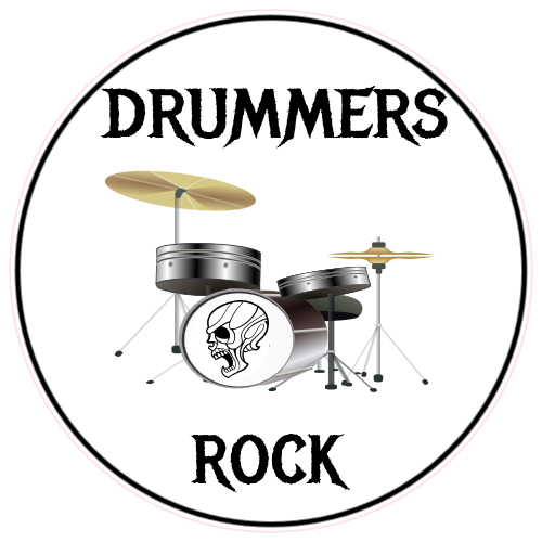 Drummers Rock Circle Decal - U.S. Customer Stickers