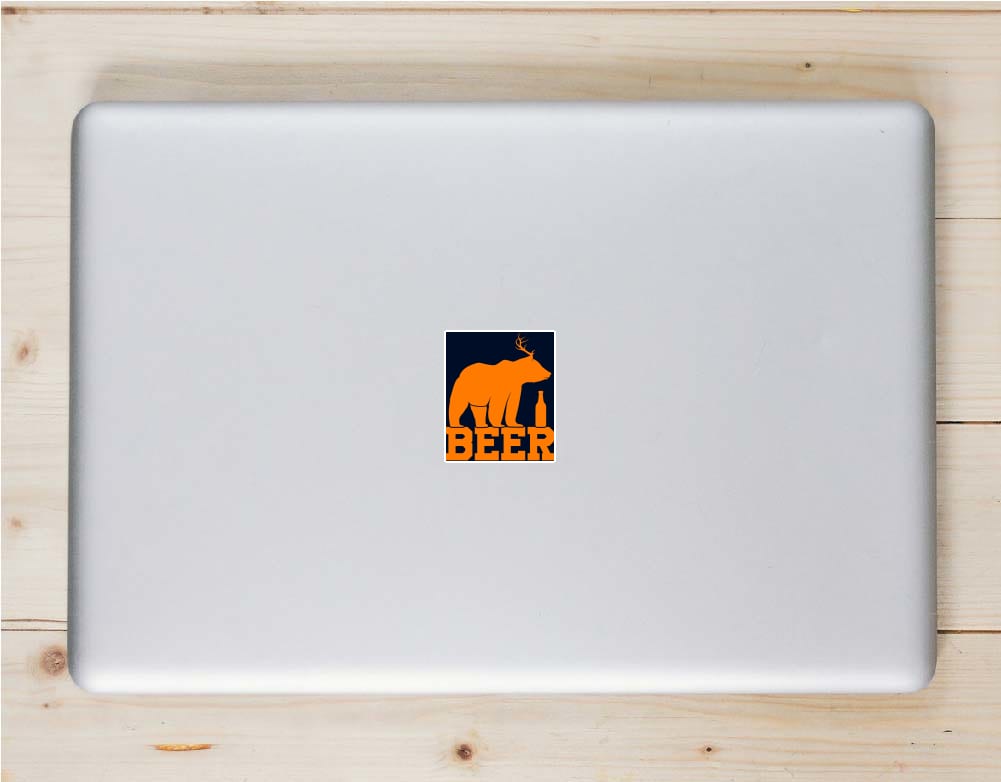 Beer Deer Bear Sticker - Stickers for Laptops