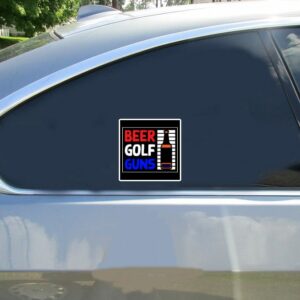 Beer Golf Guns Sticker - Stickers for Cars
