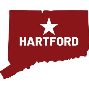 Hartford CT State Shaped Sticker - U.S. Custom Stickers