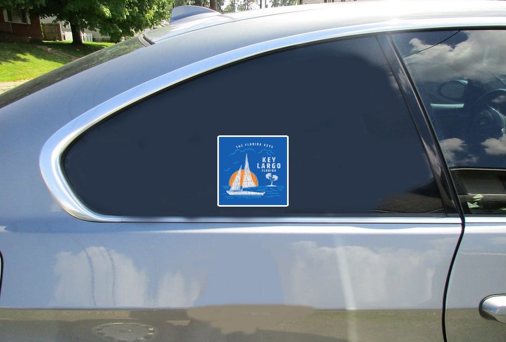Key Largo Florida Sailing Sticker - Stickers for Cars