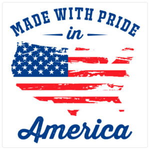 Made With Pride In America Sticker - U.S. Custom Stickers