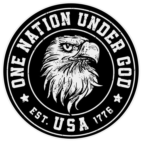 One Nation Under God Eagle Sticker - U.S. Custom Stickers