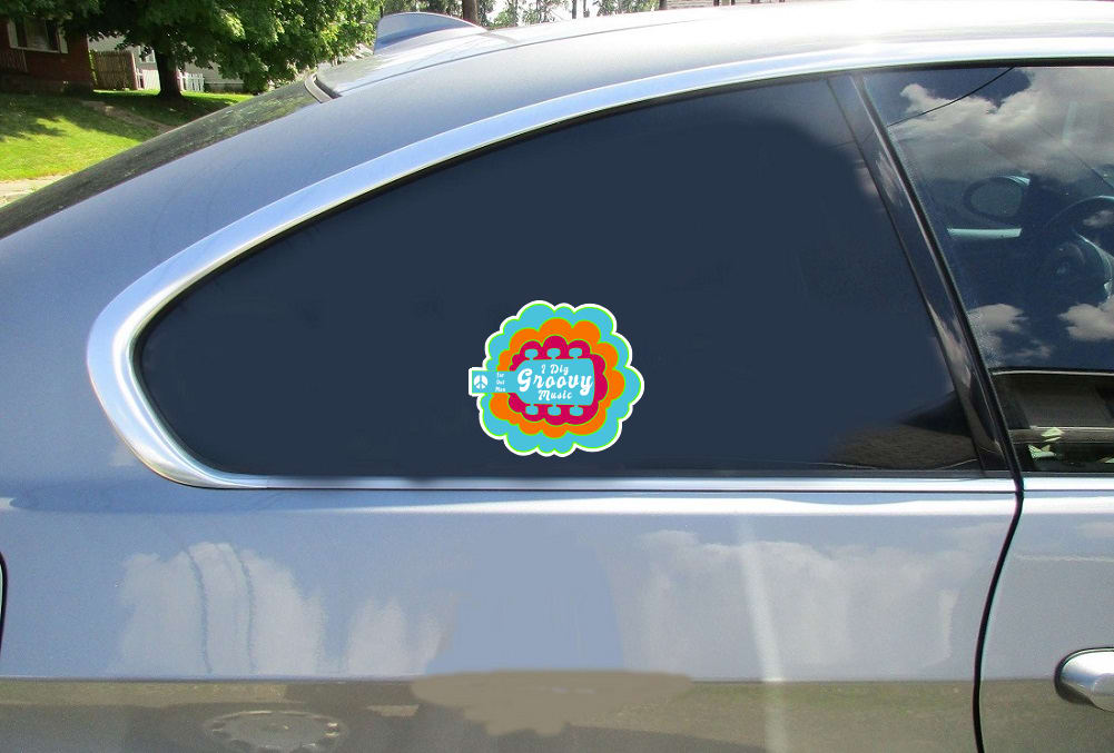 I Dig Groovy Music Vintage Sticker - Stickers for Cars