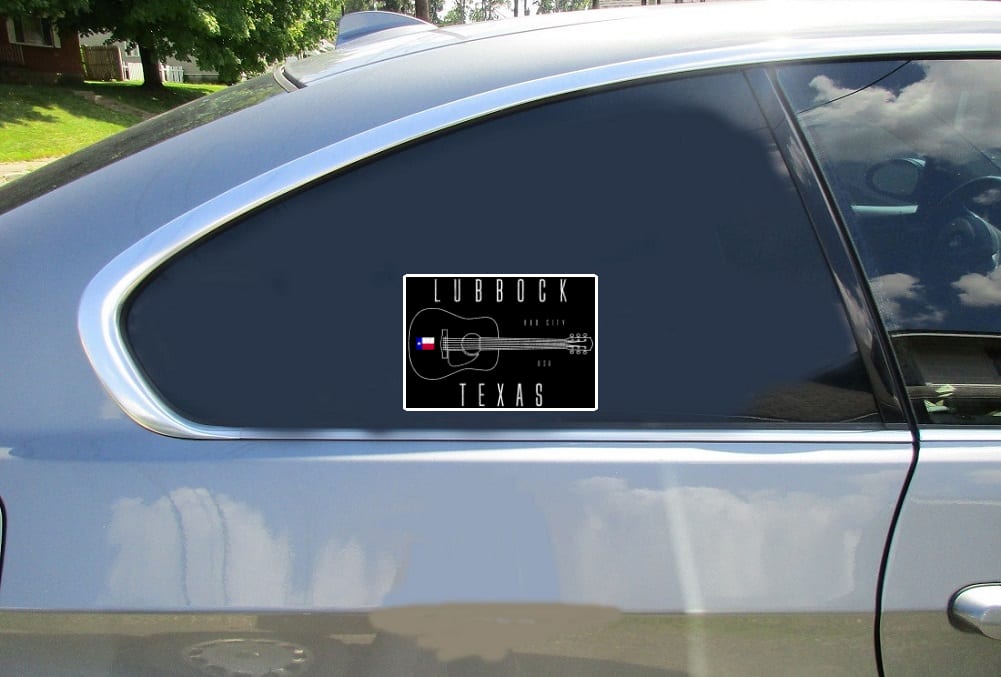 Lubbock Texas Guitar Sticker - Stickers for Cars
