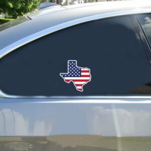 Texas Shaped American Flag Sticker - Stickers for Cars