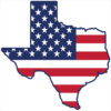 Texas Shaped American Flag Sticker - U.S. Custom Stickers