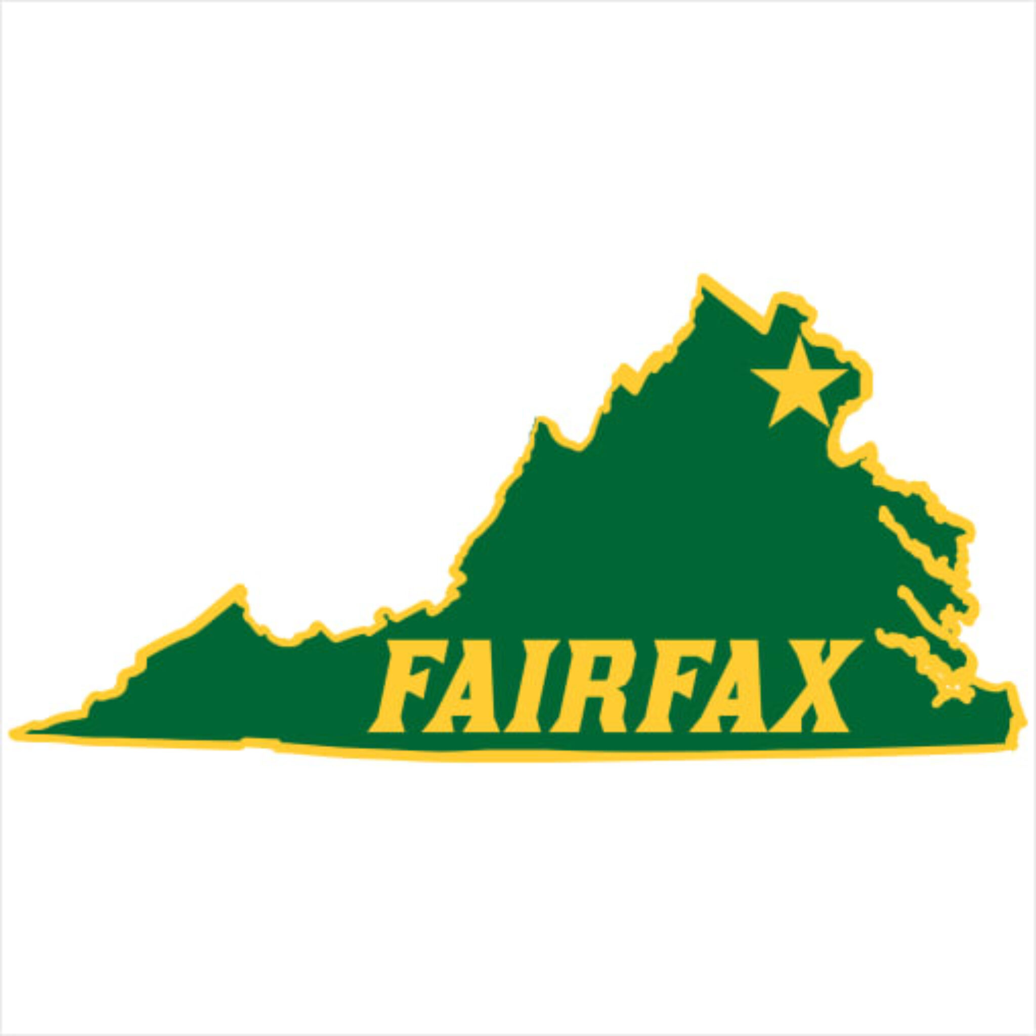 Fairfax Virginia State Shaped Sticker - State Stickers>Virginia Stickers
