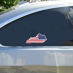 Kentucky American Flag State Sticker - Stickers for Cars