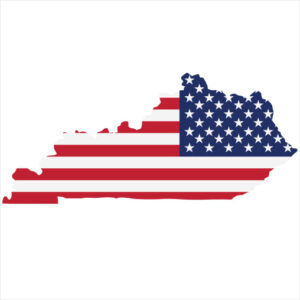 Kentucky American Flag State Sticker - U.S. Custom Stickers
