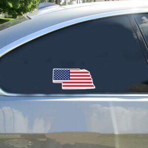 Nebraska American Flag State Sticker - Stickers for Cars
