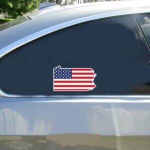 Pennsylvania American Flag State Sticker - Stickers for Cars