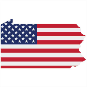 Pennsylvania American Flag State Sticker - U.S. Custom Stickers