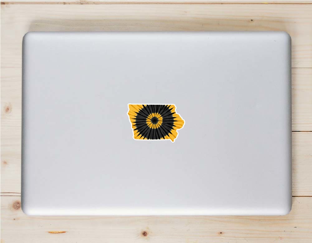Iowa Tie Dye State Sticker - Stickers for Laptops