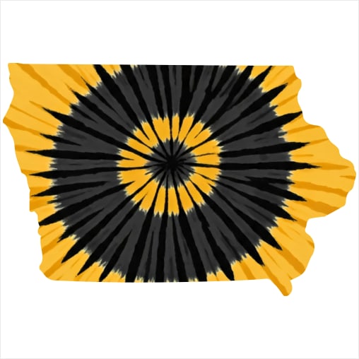 Iowa Tie Dye State Sticker - U.S. Custom Stickers