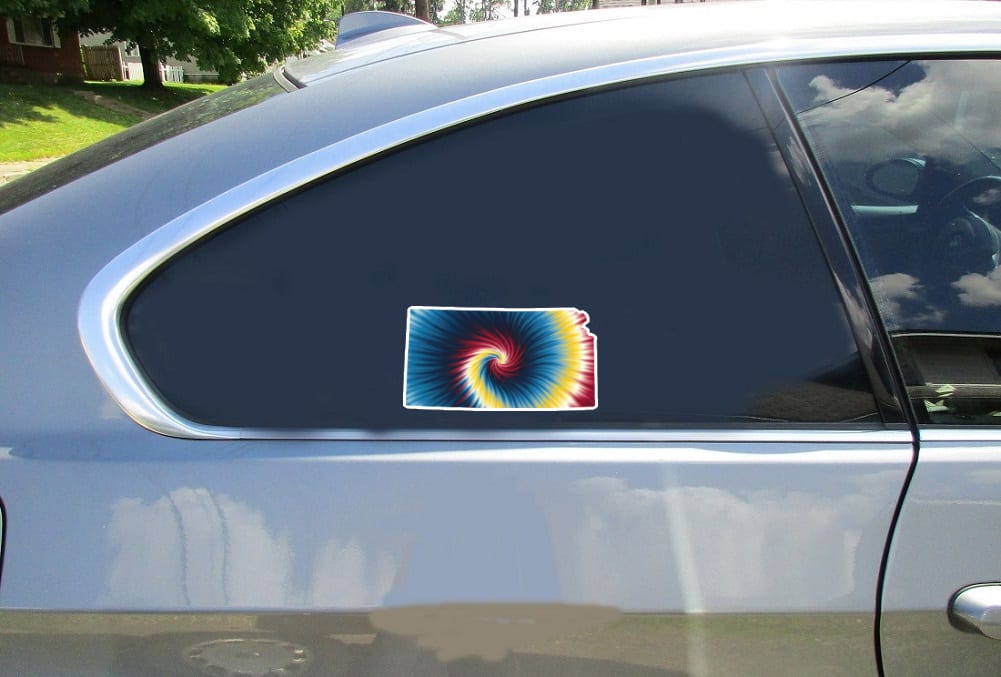 Kansas Tie Dye State Sticker - Stickers for Cars